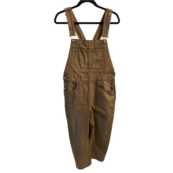 Free People NWT Deep Trance Overalls Brown Sugar Size Large Waist 18 - Picture 6 of 17